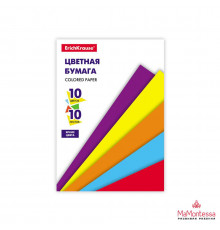 Цветная бумага на клею ErichKrause® Basic, А5, 10 листов, 10 цветов