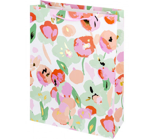 Dream cards Пакет подар. с мат.лам. и золот.тисн. 31х42х12см (XL), Цветочное поле, ППК-7612