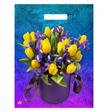 Пакет 31*40=60 Жёлтые тюльпаны Ламинат  прор (50-500) №16