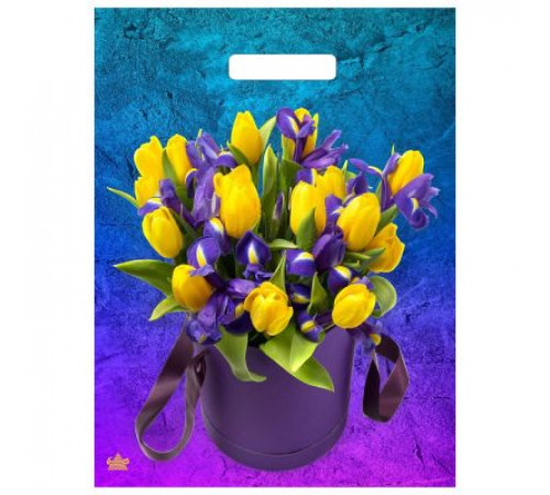 Пакет 31*40=60 Жёлтые тюльпаны Ламинат  прор (50-500) №16