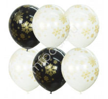 П.Воздушные шары Снежинки Бело\чёрный