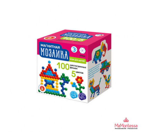 Мозаика магнитная шестигранная d20/5 цв/100 эл new 02417