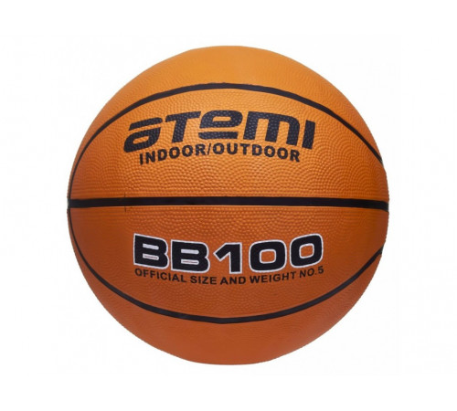 Мяч баскетбольный Atemi BB100, размер 3, резина, 8 панелей, окруж 56-58, клееный   7871183