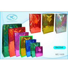 Подарочный пакет: бумажный, голография /крупный ри МС-1435