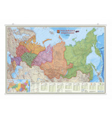 Карта настенная. Российская Федерация П/А Субъекты федерации. М1:6,7 млн. 124х80 см. ЛАМ ГЕОДОМ