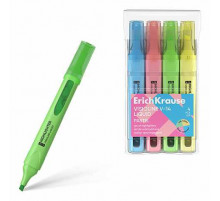 Набор из 4 текстмаркеров с жидкими чернилами ErichKrause Visioline V-14 Liquid Pastel, цвет