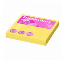 Блок самоклеящийся бумажный ErichKrause Neon, 75х75 мм, 100 листов, желтый