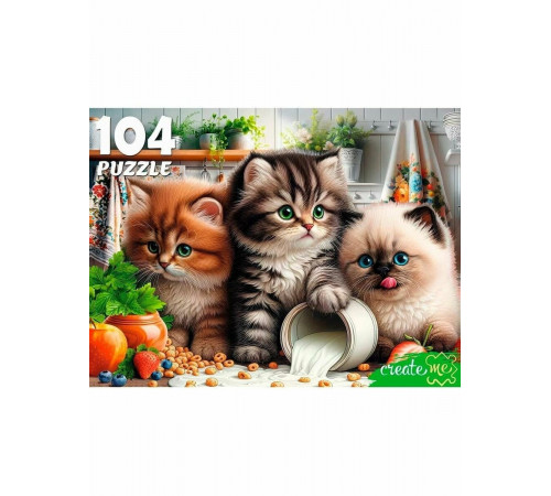 ПАЗЛЫ 104 элемента. ТРИ КОТЕНКА НА КУХНЕ  (арт.Ф104-7605)