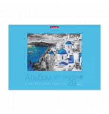 Альбом для рисования с бумагой для акварели на клею ErichKrause Colored City, А4, 20 листов