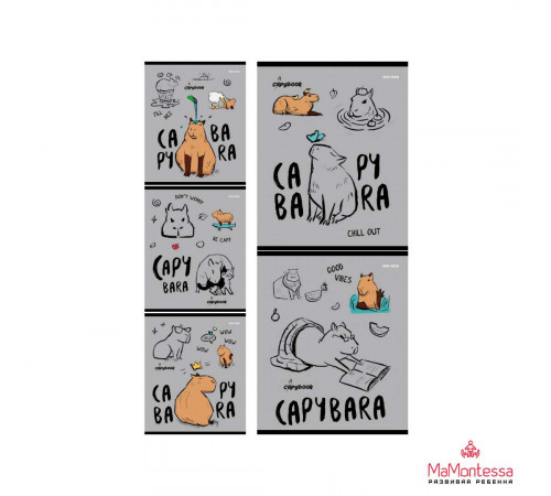 Тетрадь КЛЕТКА 48л. КАПИБАРА (Т48-2551) цветная мелованная обложка