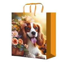 Optima Пакет подарочный с глянц.лам. 14x20x6,5 см (МS) Летний спаниель, 128 г ПКП-0324