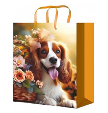 Optima Пакет подарочный с глянц.лам. 14x20x6,5 см (МS) Летний спаниель, 128 г ПКП-0324