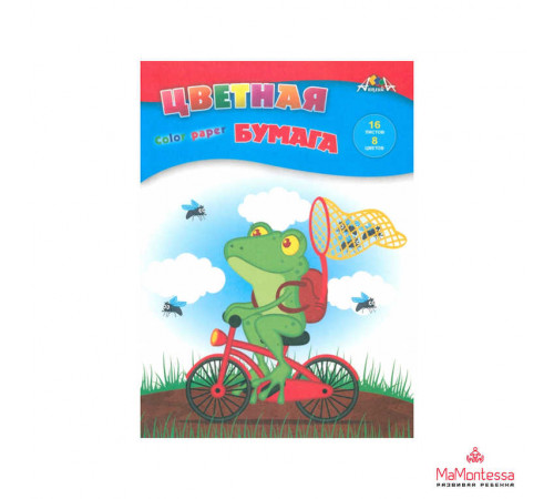 Цв. бумага А4 16л 8 цв 