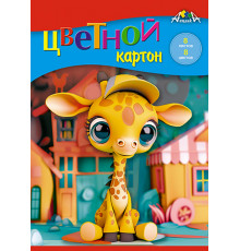 Цветной картон А5 8л.,8цв. папка 