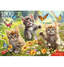 Пр.п.ПАЗЛЫ 1000 элементов.КОТЯТА И БАБОЧКИ (Ф1000-0198)