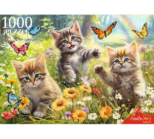 Пр.п.ПАЗЛЫ 1000 элементов.КОТЯТА И БАБОЧКИ (Ф1000-0198)
