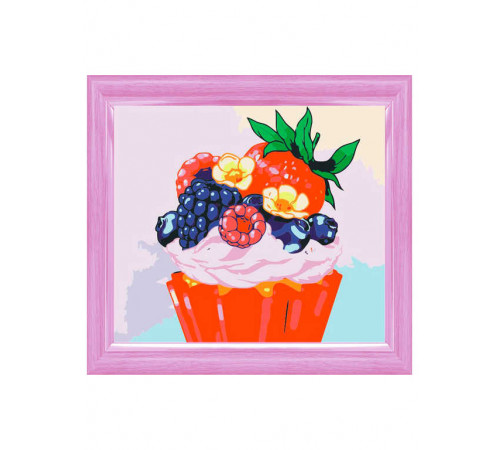 Холст с красками 20х20 по номер. в кор. (14цв.)ВКУСНОЕ ПИРОЖНОЕ (Арт. ХК-3638)