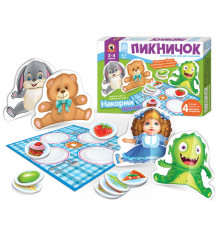 Игра настольная для малышей с объемными фигурками «Пикничок»