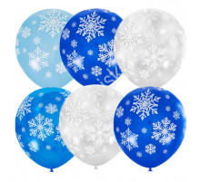 П.Воздушные шары Снежинки Бело/голубые