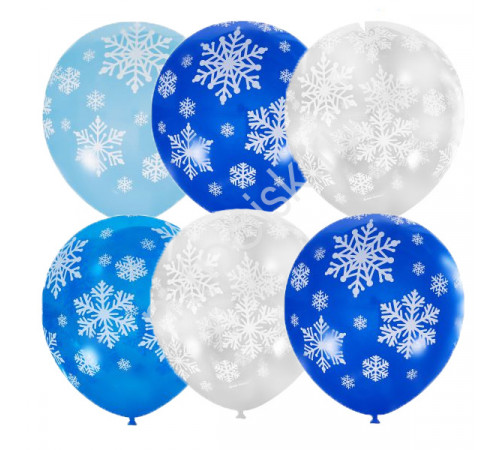П.Воздушные шары Снежинки Бело/голубые
