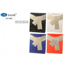 Подарочный пакет БАНТ плотный, цветной, ламинированный золотой бант ассорти МС-6086