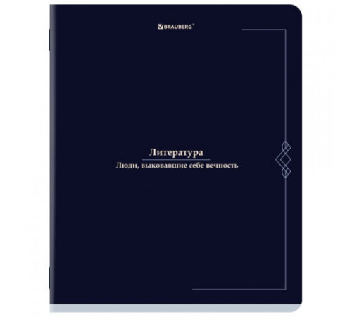 Тетрадь предметная VINTAGE 48 л., SoftTouch, ЛИТЕРАТУРА, линия, подсказ, BRAUBERG, 405156