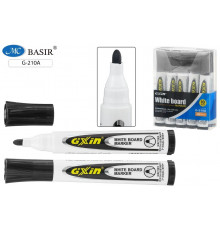 Маркер для белой доски: стираемый; белый корпус, цвет.колпачок, черн, 3,0 mm/400 m.G-210A/черн