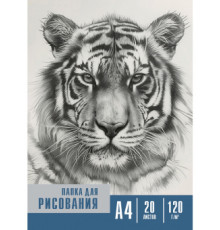 Папка для рисования А4, 20л. ЧЁРНО-БЕЛЫЕ МОТИВЫ - 5 (20-2255) цветная обл. вн.блок 120г/м2