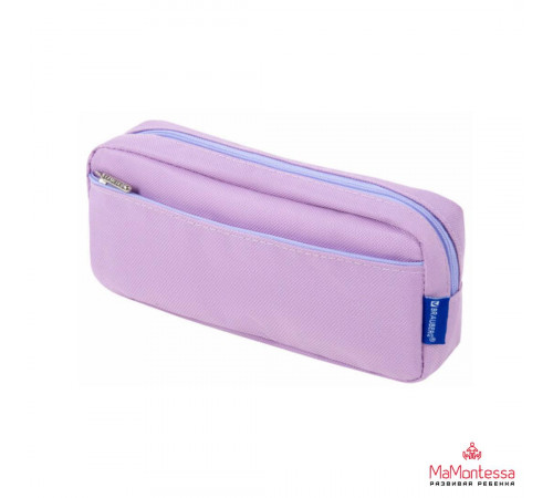 Пенал мягкий BRAUBERG PASTEL, 2 отделения, фиолетовый, 21х9,5х5 см, 272278