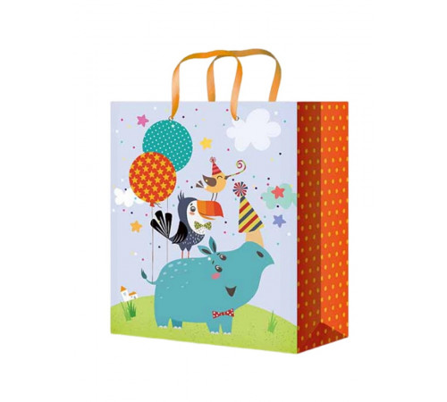 Optima Пакет подарочный с глянцевой ламинацией 18x23x8см (М) Праздник зверей, 128 г ППК-4362