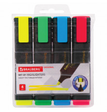 Набор текстовыделителей 4 ЦВЕТА, BRAUBERG 