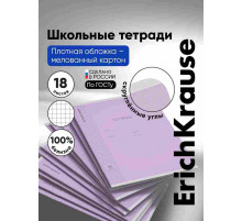 Тетрадь школьная ученическая ErichKrause Классика Visio фиолетовая, 18 листов, клетка (в плёнке по 10 шт.)44981