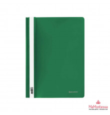 Скоросшиватель пластиковый BRAUBERG, А4, 130/180 мкм, зеленый, 220414