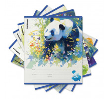 Тетрадь школьная ученическая ErichKrause Flower Panda, 24 листа, клетка (в плёнке по 10 шт.)_MIX-PACK