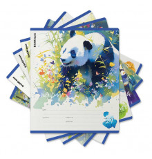 Тетрадь школьная ученическая ErichKrause Flower Panda, 24 листа, клетка (в плёнке по 10 шт.)_MIX-PACK