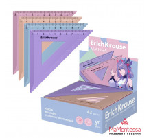 Угольник пластиковый ErichKrause Manga, 45°/9см, ассорти  61843