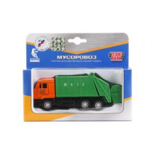 Машина металл KAMAZ МУСОРОВОЗ, 12 см, двери, подвиж.дет., инерц., кор. Технопарк