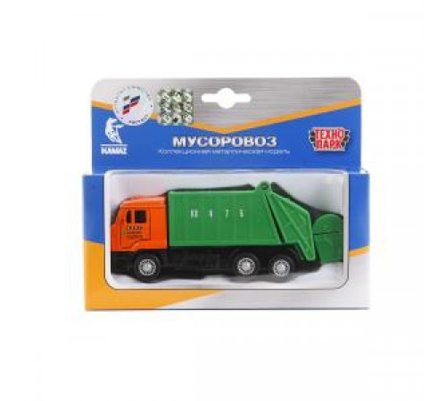 Машина металл KAMAZ МУСОРОВОЗ, 12 см, двери, подвиж.дет., инерц., кор. Технопарк Машина металл KAMAZ МУСОРОВОЗ, 12 см, двери, подвиж.дет., инерц., кор. Технопарк