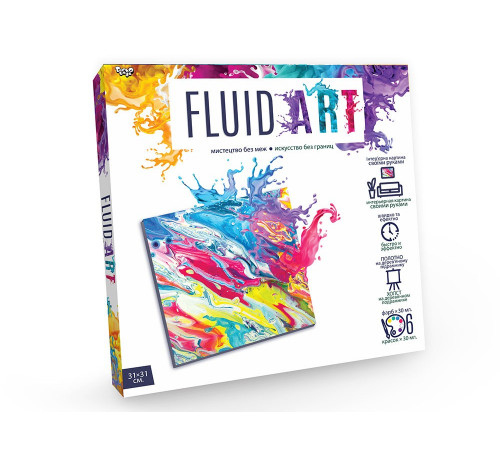 Креативное творчество «Искусство без границ» серии «Fluid Art», Набор 4 (арт.FA-01-04)