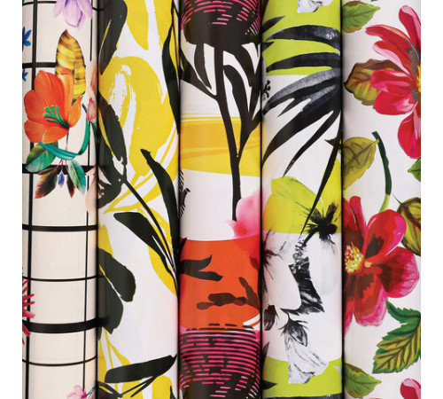 Бумага упаковочная мелованная 70х100 см ЗОЛОТАЯ СКАЗКА 'Vintage Flowers', 5 дизайнов, 70 г/м2, 591587