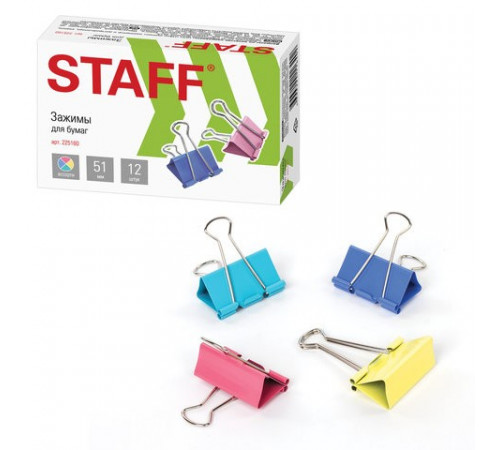Зажимы для бумаг STAFF 