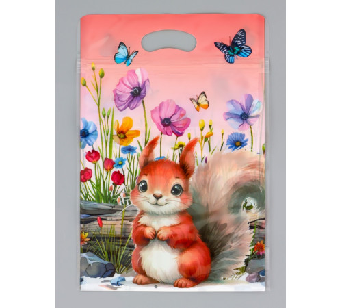 Пакет подарочный БЕЛОЧКА (15*22) Зип-Лок (10/50/500)