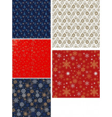 Упаковочная бумага Новогодняя 5+0 В АСС-ТЕ (70х100см, 1л, 5 диз. в ш/б) Собств.разраб УБ-6147