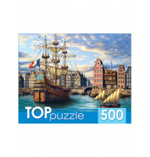 TOPpuzzle. ПАЗЛЫ 500 элементов. КОРАБЛИ В СТАРОМ ПОРТУ ХТП500-4236