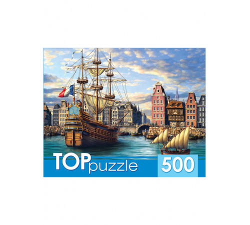 TOPpuzzle. ПАЗЛЫ 500 элементов. КОРАБЛИ В СТАРОМ ПОРТУ ХТП500-4236