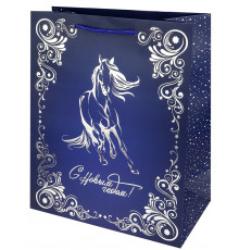 Dream cards Пакет подар. мат.лам.тис.фол 32,4х44,5х10,2см(XL) Грациозный конь,190г ППК-2430