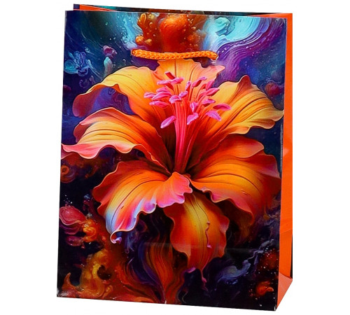 Пакет подарочный с глянцевой ламинацией 11,5х14,5х6 см (S) Волшебный цветочек, 128 г ПКП-1109