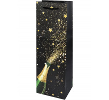 Пакет подарочный с мат.лам. 12х36х8,5 см (Bottle) Брызги, 157г  (собст.разр.) ППК-2266