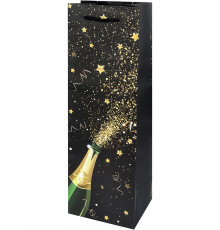 Пакет подарочный с мат.лам. 12х36х8,5 см (Bottle) Брызги, 157г  (собст.разр.) ППК-2266