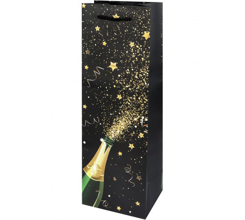 Пакет подарочный с мат.лам. 12х36х8,5 см (Bottle) Брызги, 157г  (собст.разр.) ППК-2266